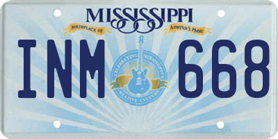 MS license plate INM668