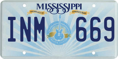 MS license plate INM669