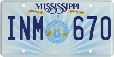 MS license plate INM670