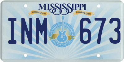 MS license plate INM673