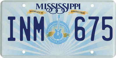 MS license plate INM675