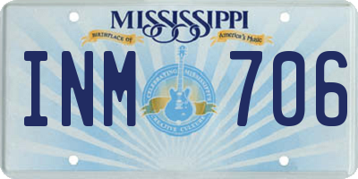 MS license plate INM706