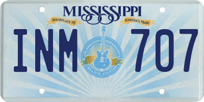 MS license plate INM707