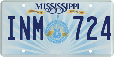MS license plate INM724