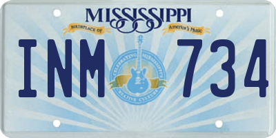 MS license plate INM734