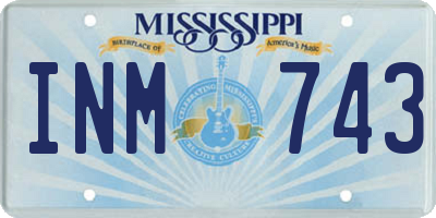 MS license plate INM743