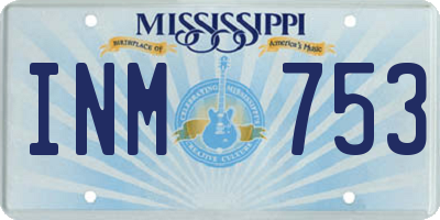 MS license plate INM753