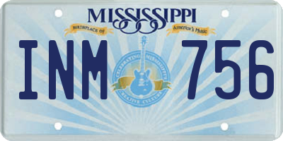 MS license plate INM756