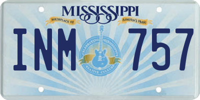 MS license plate INM757