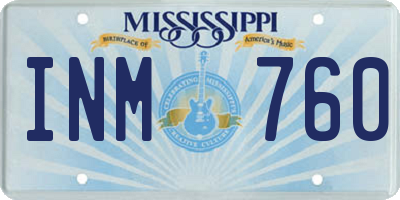 MS license plate INM760