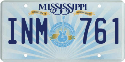 MS license plate INM761