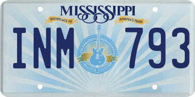 MS license plate INM793