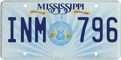 MS license plate INM796