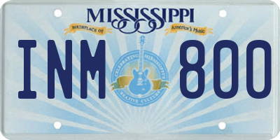 MS license plate INM800