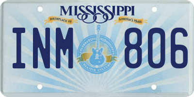 MS license plate INM806