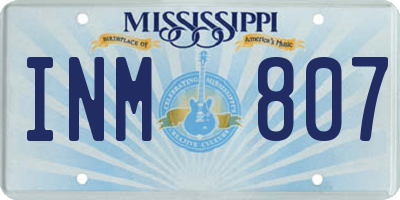 MS license plate INM807