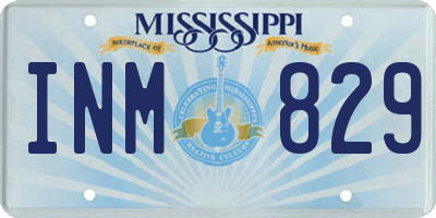 MS license plate INM829