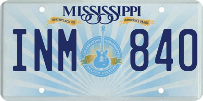 MS license plate INM840