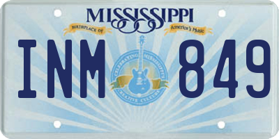MS license plate INM849