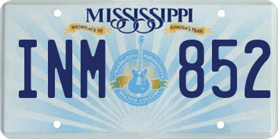 MS license plate INM852