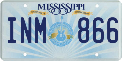 MS license plate INM866