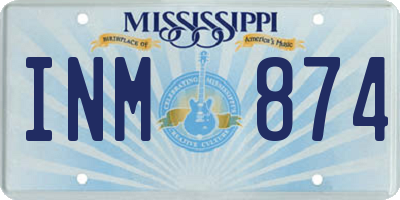MS license plate INM874