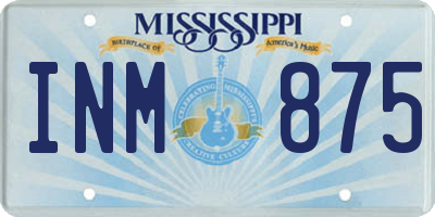 MS license plate INM875