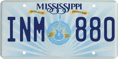 MS license plate INM880