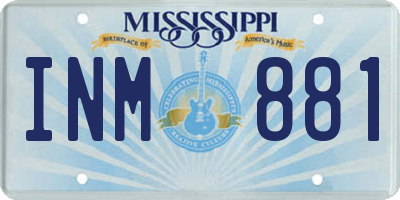 MS license plate INM881