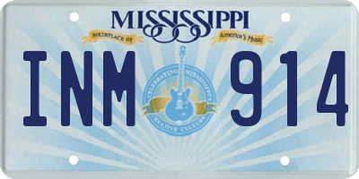 MS license plate INM914