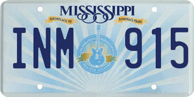 MS license plate INM915