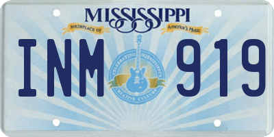 MS license plate INM919