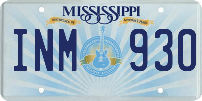 MS license plate INM930