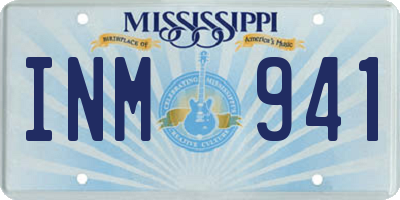 MS license plate INM941