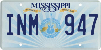 MS license plate INM947