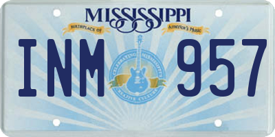 MS license plate INM957