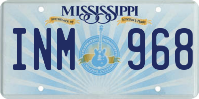 MS license plate INM968