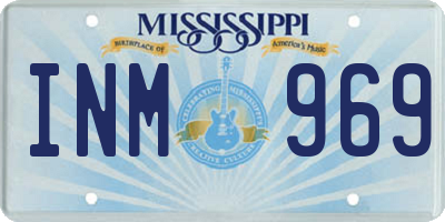 MS license plate INM969