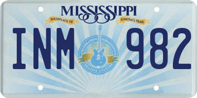 MS license plate INM982