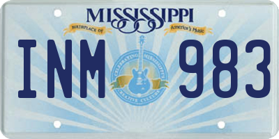 MS license plate INM983