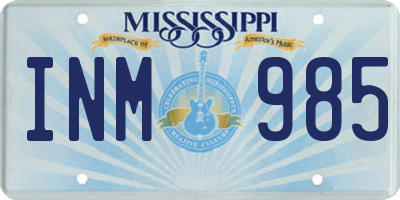 MS license plate INM985