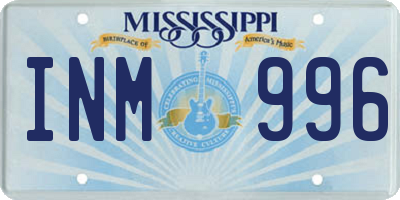 MS license plate INM996