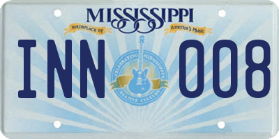 MS license plate INN008