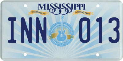 MS license plate INN013