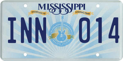 MS license plate INN014