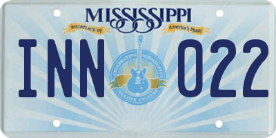 MS license plate INN022