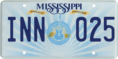 MS license plate INN025