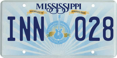 MS license plate INN028