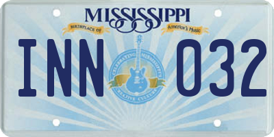 MS license plate INN032