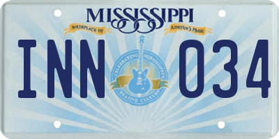 MS license plate INN034